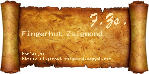 Fingerhut Zsigmond névjegykártya