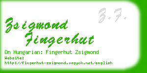 zsigmond fingerhut business card